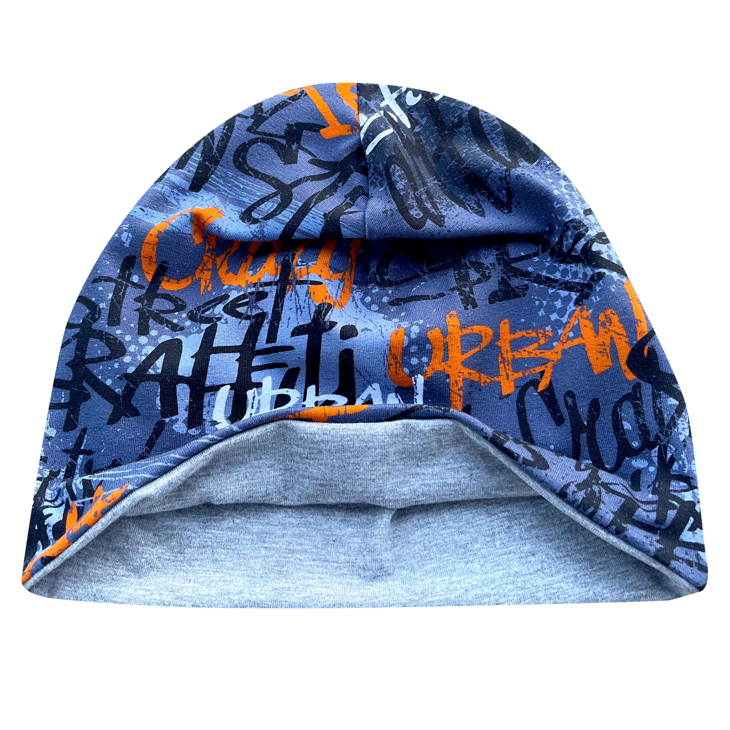 Wollhuhn Shorties Bonnet pour enfant fabriqué à la main en Allemagne – Réversible en coton double couche – Pour filles et garçons toute l'année – Cool et décontracté