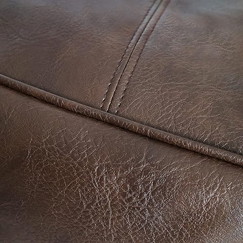 Miniatura 42 de Thgonwid Unstuffed - Puf cuadrado hecho a mano, funda otomana de piel sintética, taburete cuadrado de almacenamiento, dormitorio y sala de estar,