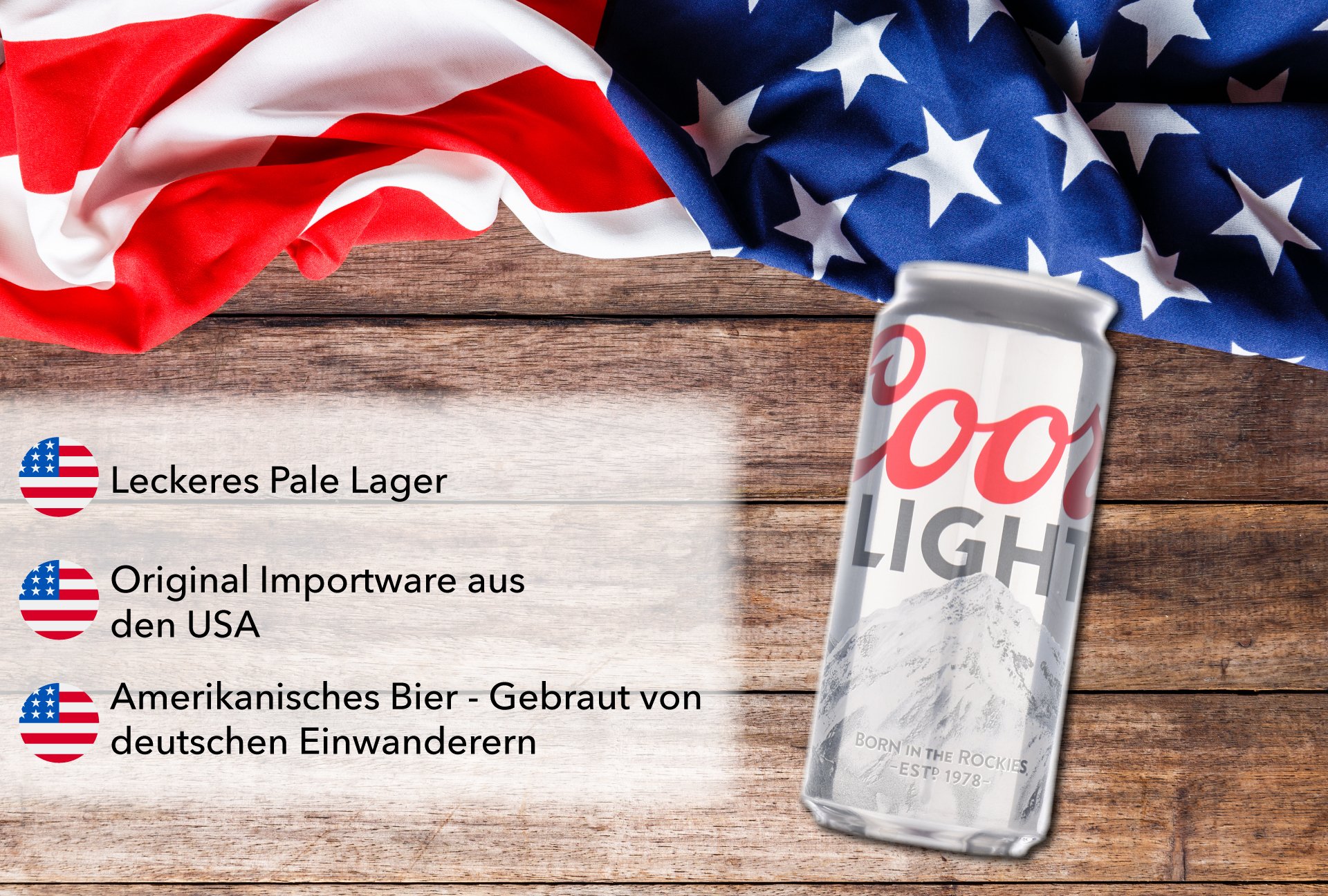 COORS LIGHT® - Dosenbier 24 x 355ml amerikanisches Bier, American Beer | Das NO.1 aus den USA als Original Importware, auch als perfektes Bier Geschenk für Männer