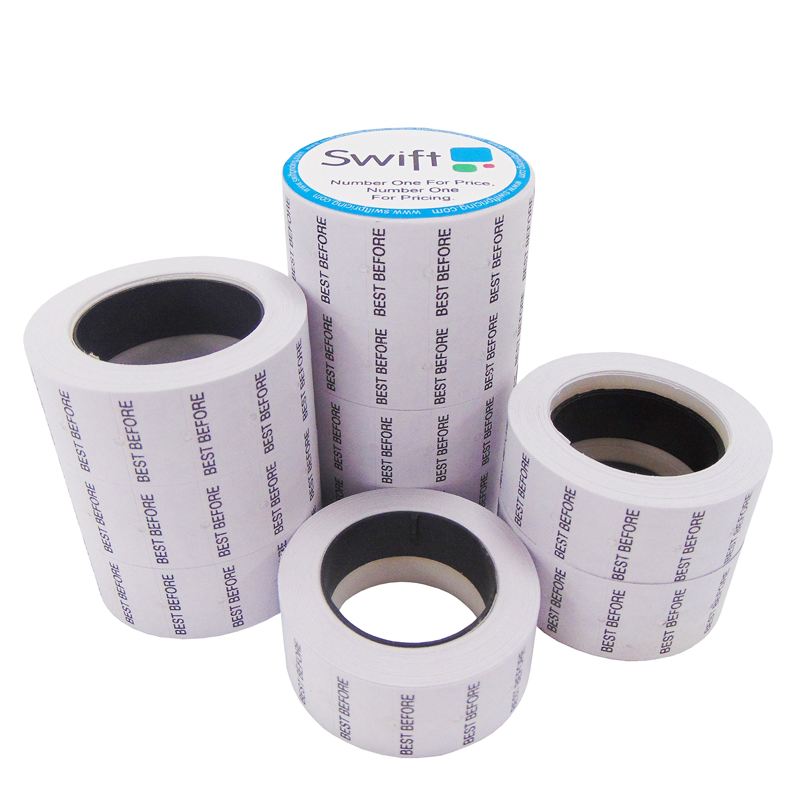 Swift 22 x 12 mm Price Gun Labels CT1 Best Before 200 Rolls 100,000 Stickers Pricemarking Tags Fits Many Pricing Labellers