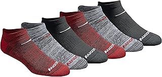 Saucony Men's RunDry Mesh Ventilating Comfort Fit Performance No-Show Socks, Available in M-XXL (6, 12, 18 Pairs)