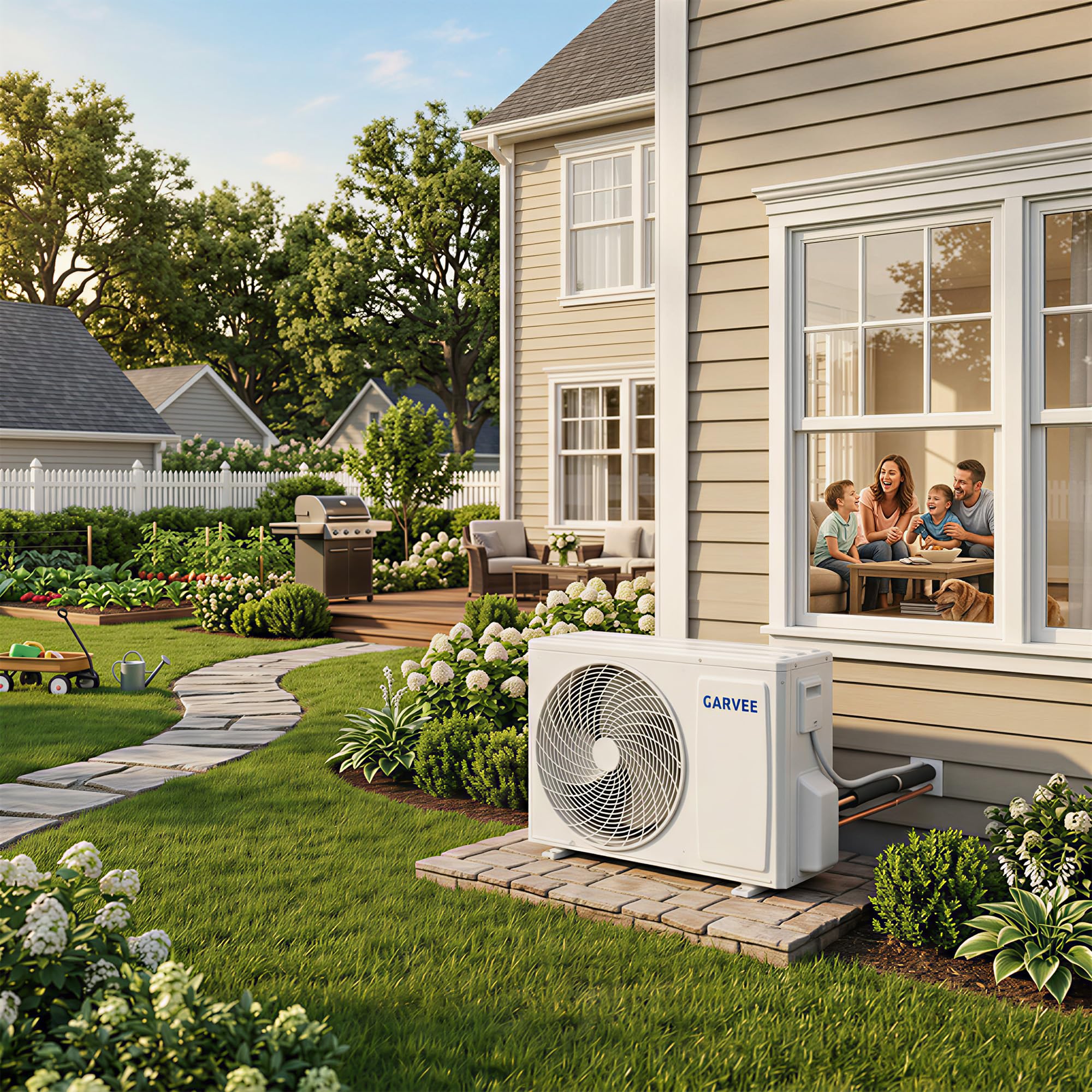 Garvee Aire Acondicionado Split 24000BTU - 7.2KW/24000 frigorías - Aire Acondicionado Pared con Mando a Distancia(WiFi/APP) - 5 Modos - Hasta 35 m² - Motor Inverter - Bomba de Calor - Refrigerante R32
