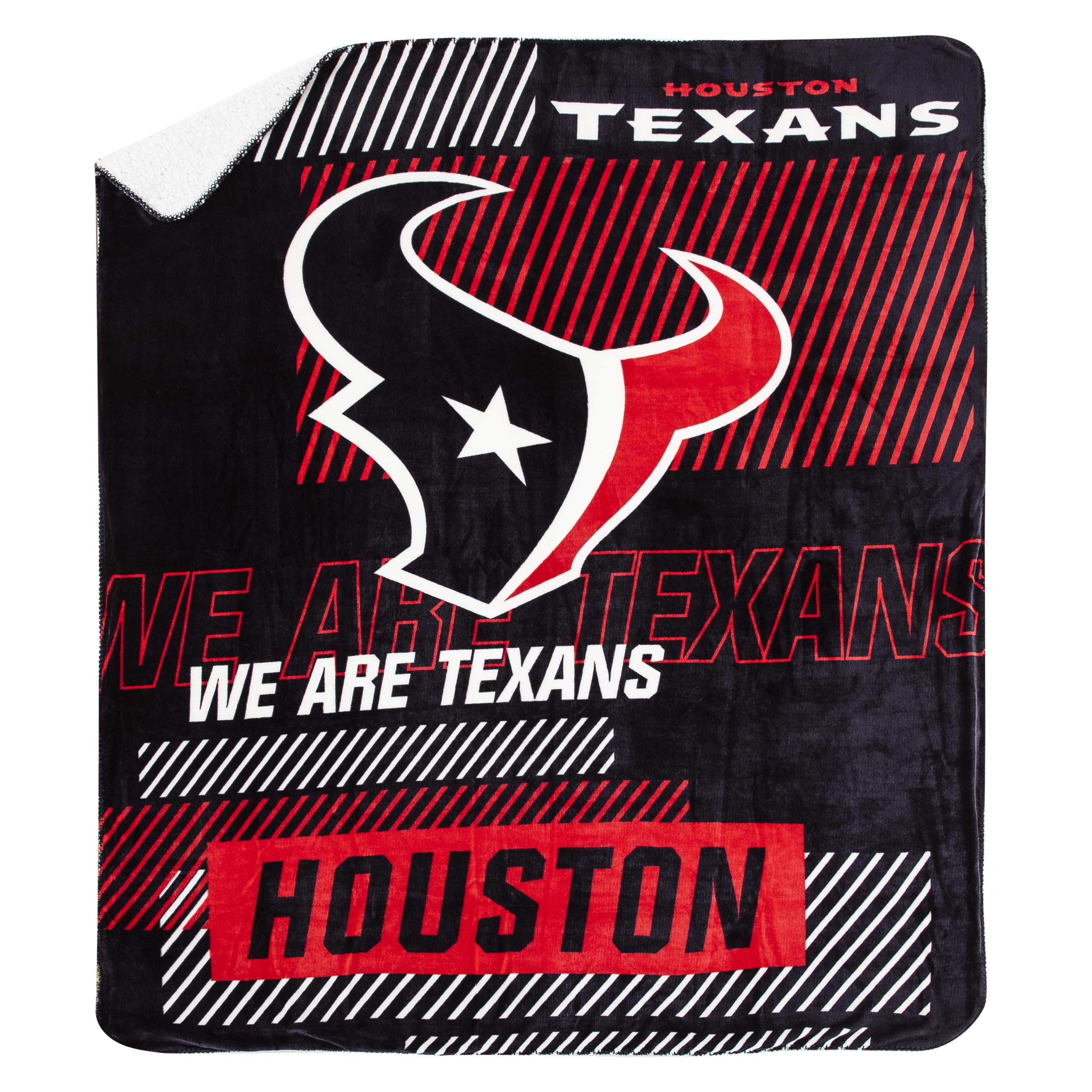 NORTHWEST NFL Houston Texans Unisex-Adult Oversized Cloud Sherpa Throw Blanket, 60
