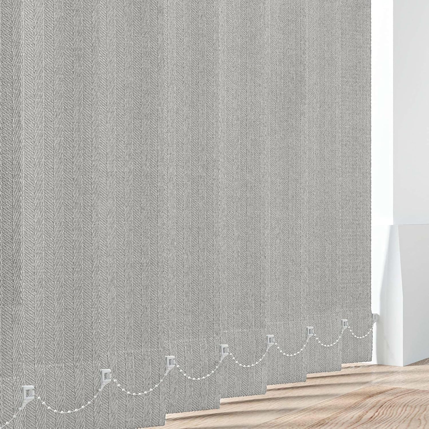 Made to Measure Vertical Blind Slats 89mm (3.5") in Rome Grey | Custom Size Replacement Vertical Louvres with Hangers, Weights & Chains | Wipeable Replacement Louvres | Window Blind Slats