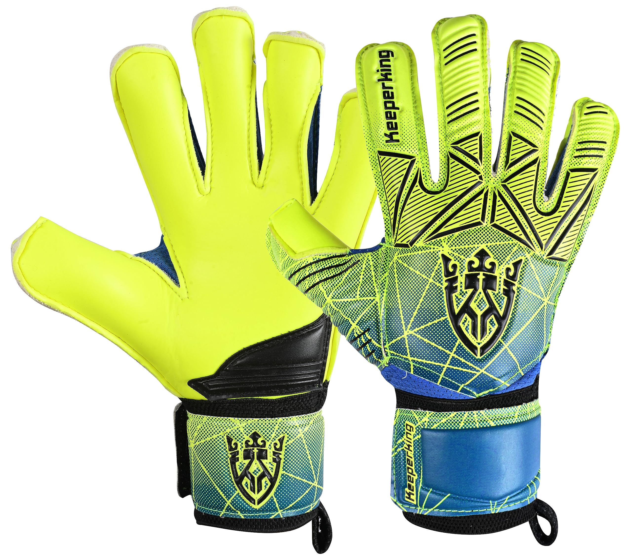 Keeperking Torwarthandschuhe Erwachsene Kinder Jugend mit und ohne Fingerschutz Fußballhandschuhe abnehmbar fingersave 4mm Unisex mehrere Größe und Farben