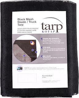 Kotap 8-ft x 10-ft Heavy-Duty 6.5 Oz Black Mesh Shade/Truck Tarp, Item: MESH-0810