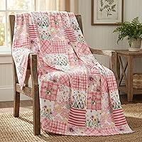 Horaldaily Pink Flowers Flannel Fleece Blanket Throw 50x60 - Soft Fuzzy Plush Cozy for Couch Bed Sofa, Spring Summer Gift for Kids Adults