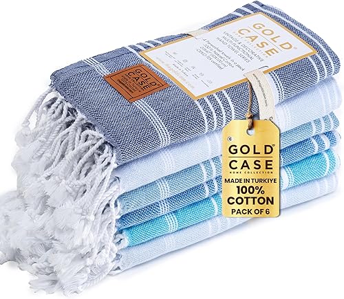 Miniatura 29 de Gold CASE Juego de 6 Toallas de Playa Turcas – Toallas de Baño Grandes 100% Algodón 70 x 38'' – LYCIA de Tamaño Extra Grande, Secado Rápido y Sin