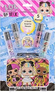 L.O.L Surprise! Townley Girl 4 Pack Roll-on Lip Gloss with 1 Collectible Case for Girls Kids, Ages 5+ for Parties, Sleepovers and Makeovers