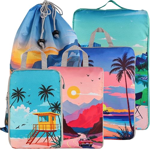 Cubes Compression 5 pièces Organisateur Valise Sac Compr Packing