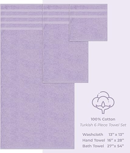 Miniatura 4 de American Soft Linen Juego de toallas de lujo de 6 piezas, 2 toallas de baño, 2 toallas de mano y 2 toallas pequeñas, toallas 100% algodón turco para