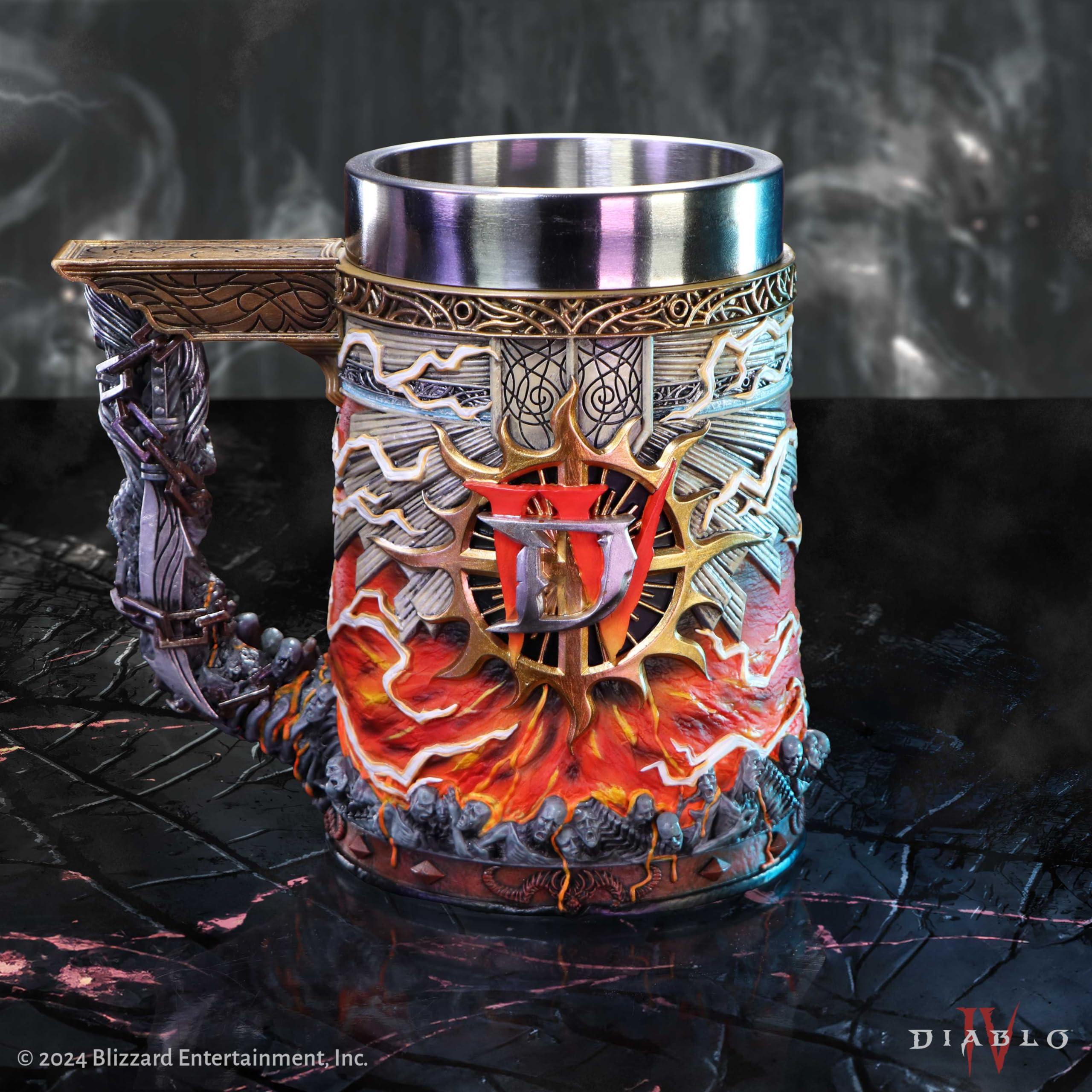 Nemesis Now Diablo® IV Inarius Jarra de 15,5 cm, resina, coleccionable Diablo IV, inserto de acero inoxidable, fundido en la mejor resina, pintado a mano por expertos