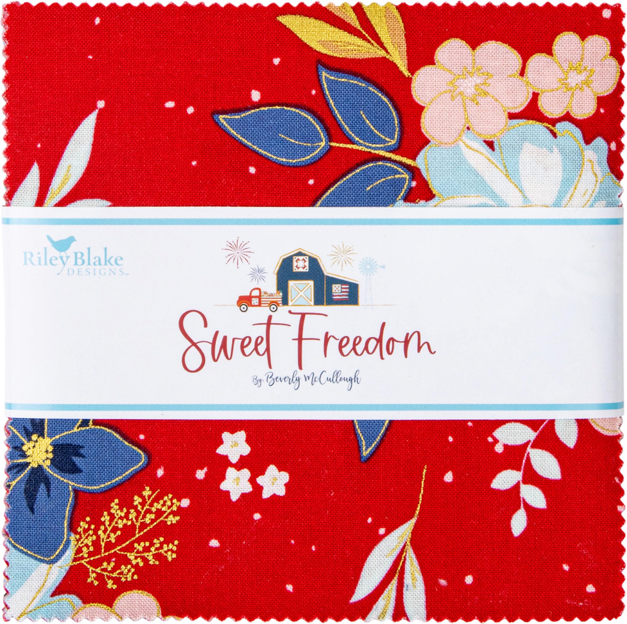 Riley Blake DesignsBeverly McCullough Sweet Freedom 5" Stacker 42 5-inch Squares Charm Pack 5-14410-42