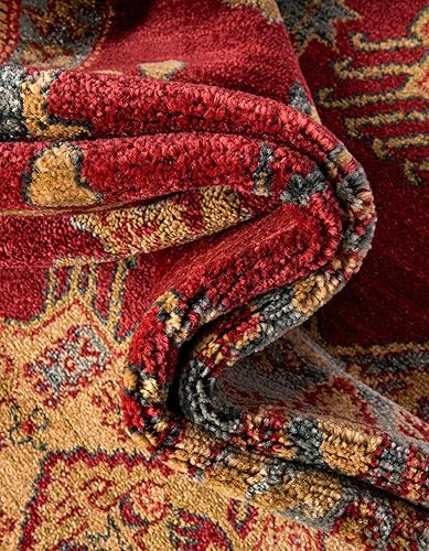 Miniatura 7 de Unique Loom Sahand Collection SRP001 - Alfombra geométrica tradicional, 2 pies x 6 pies 2 pulgadas, rojobronceado