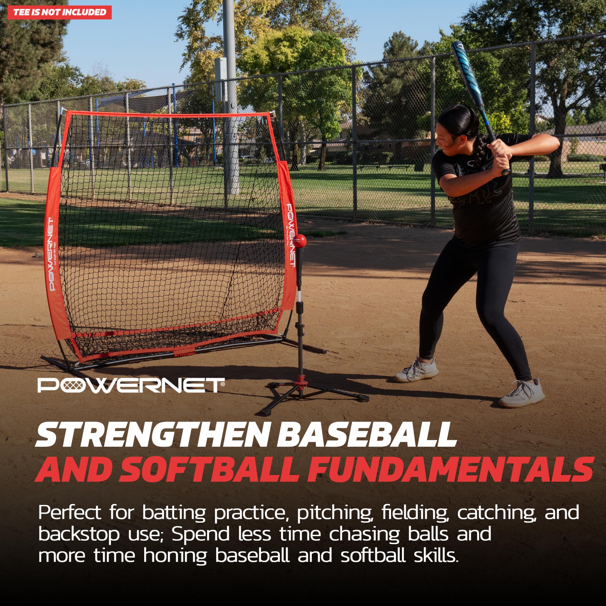Powernet Corbin Carroll 5x5 Practice Net Bundle, Baseball Softball Coaching Aid, Compact Lightweight Portable, Hitting Pitching Training