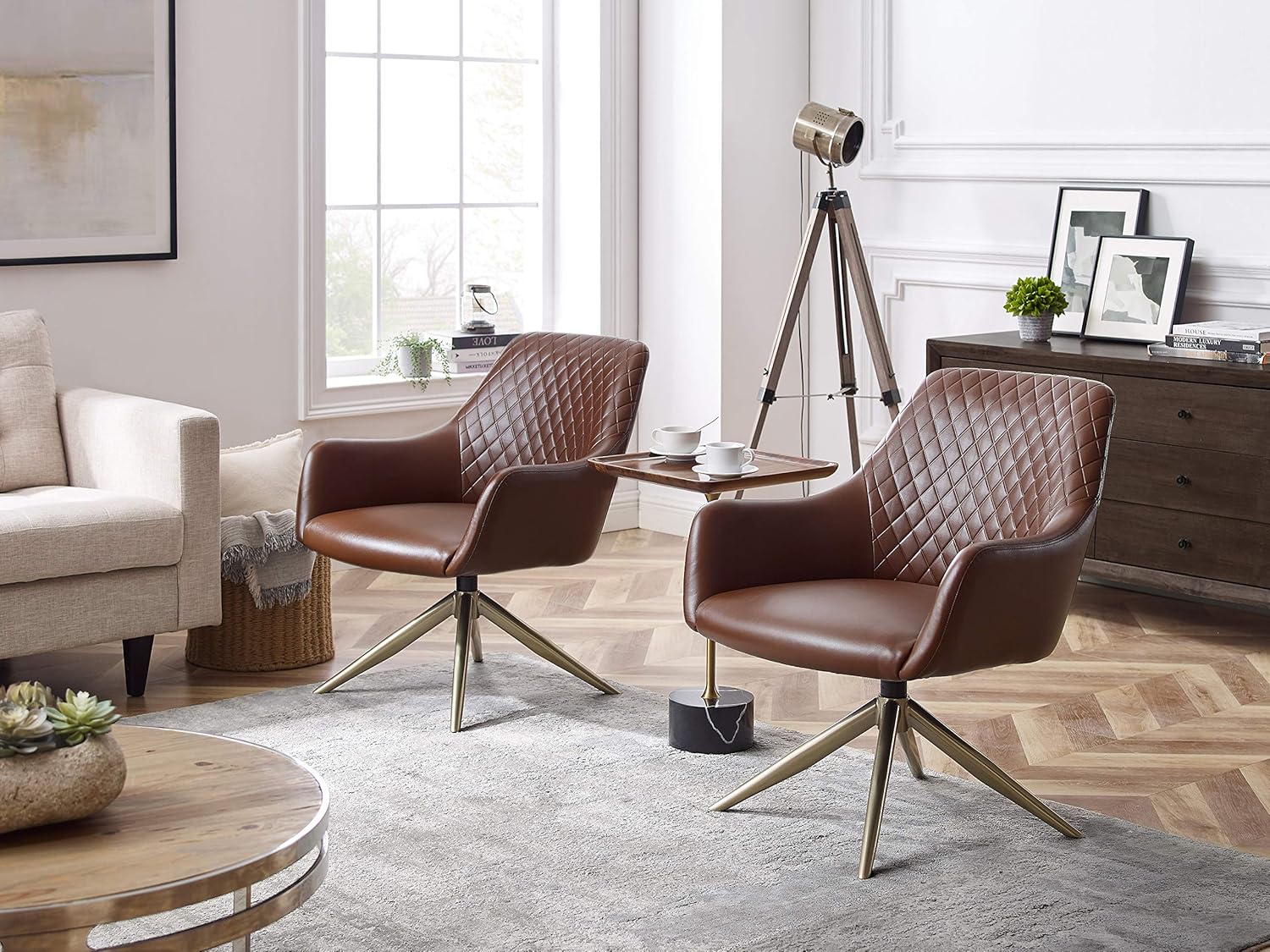 Buy Art Leon Mid Century Modern Swivel Office Desk Chair No Wheels Buy Art Leon Mid Century Modern Swivel Office Desk Chair No Wheels