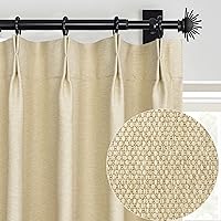 Vista 11 de DriftAway Cortinas opacas plisadas de 84 pulgadas de largo, juego de 2 paneles de cortinas de lino texturizadas para dormitorio, sala de estar