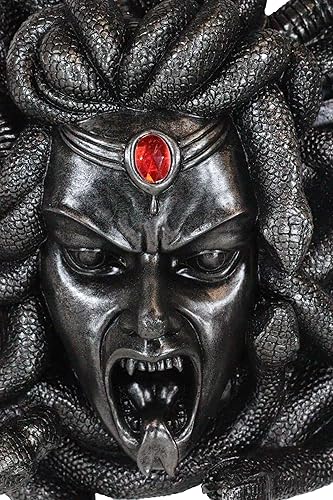 Miniatura 7 de Ebros Greek Mythology Gorgon Goddess Medusa Head with Hair of Snakes and Red Vial of Blood Gem Wall Decor Plaque Statue 16" Tall Temptation