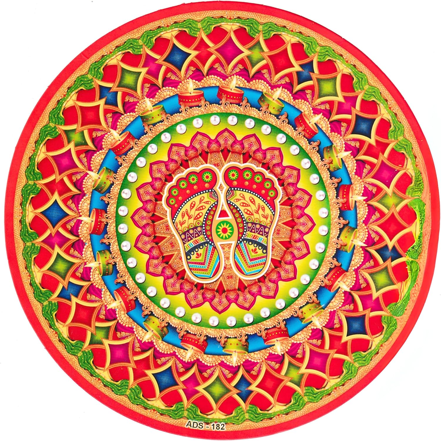 Happy Diwali Floor Rangoli Stickers – Traditional Decorative Stickers for Home, Office, Temple & Festive Decor a-6