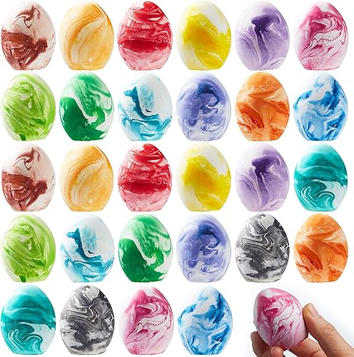 JOYIN Juego de 24 huevos de tiza para acera de Pascua, tizas de huevos de Pascua, regalos de Pascua para niños y niñas, rellenos de cesta de Pascua,