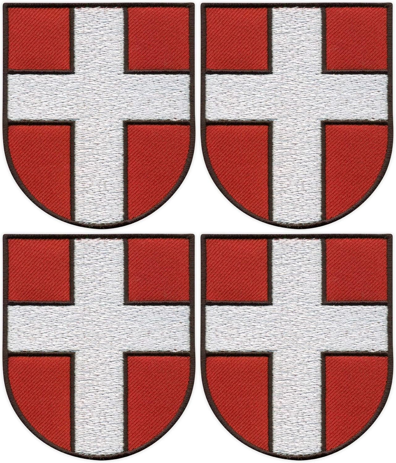 Set of Four - Patchion Coat of arms of Volyn Oblast - Black Hook and Loop - Embroidered Patch/Badge/Emblem