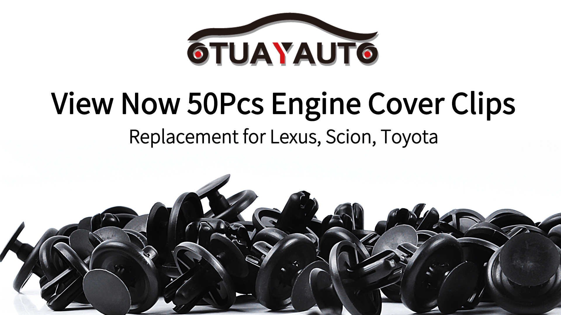 Image of OTUAYAUTO 50PCS Plastic Retainer Clips, Engine Cover Fasteners Clips - Replacement for Lexus & Toyota 2002-2019, Splash Shield Clips Replace OEM: 90467-07201