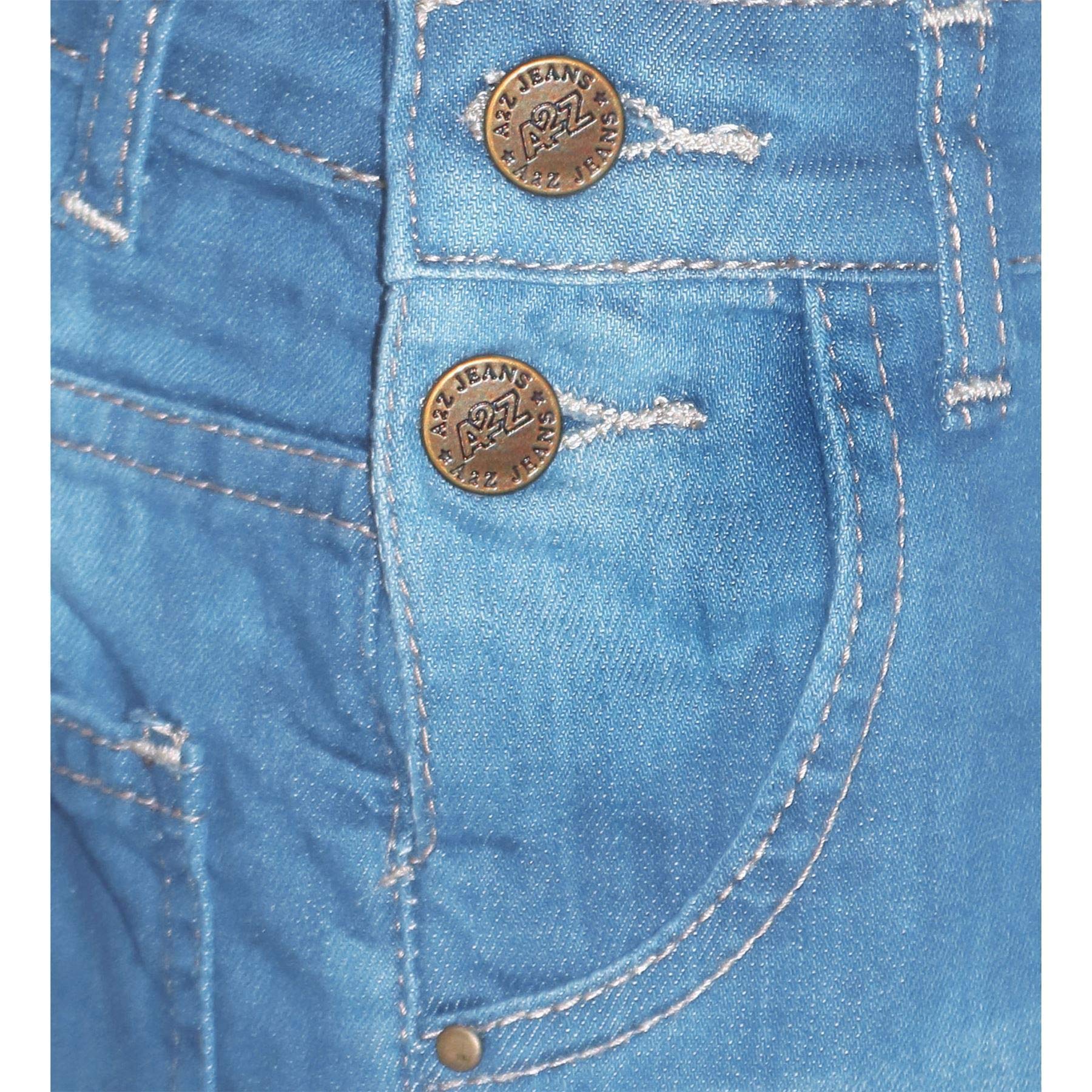 A2Z 4 Niños Niñas Pantalones cortos vaqueros peto, vaqueros elásticos desteñidos mono con pechera mono todo en uno de 3 a 13 años