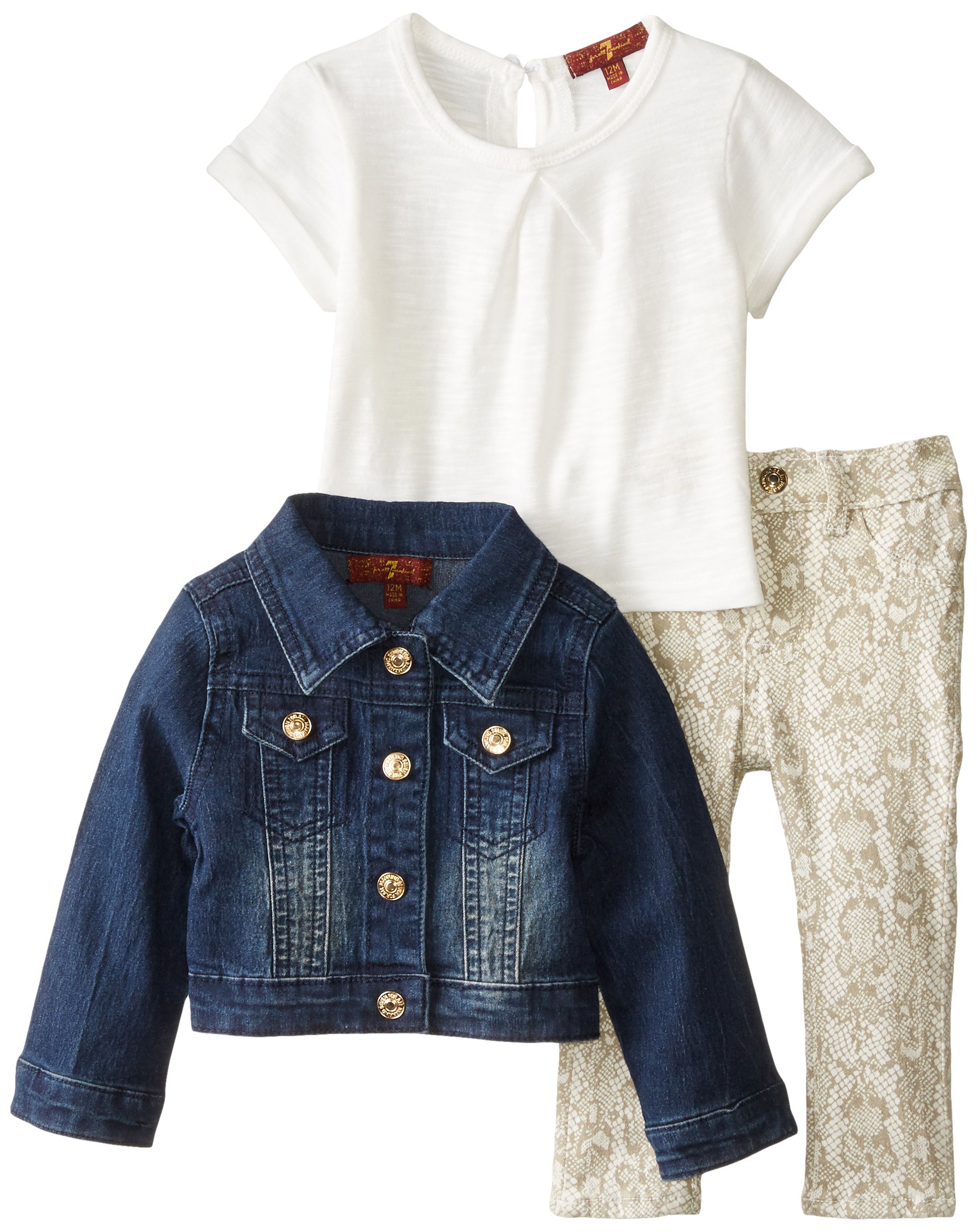 7 for all mankind Baby Girls Stretch Twill Jeans Denim Jacket