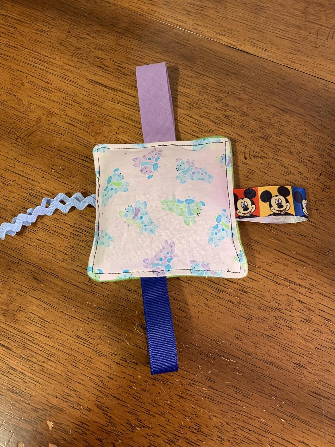 Small Weighted Hand Ribbon Squares, Fidget Square, Taggie, Weighted Tag Pad, Washable, Various Patterns, 4 Inch