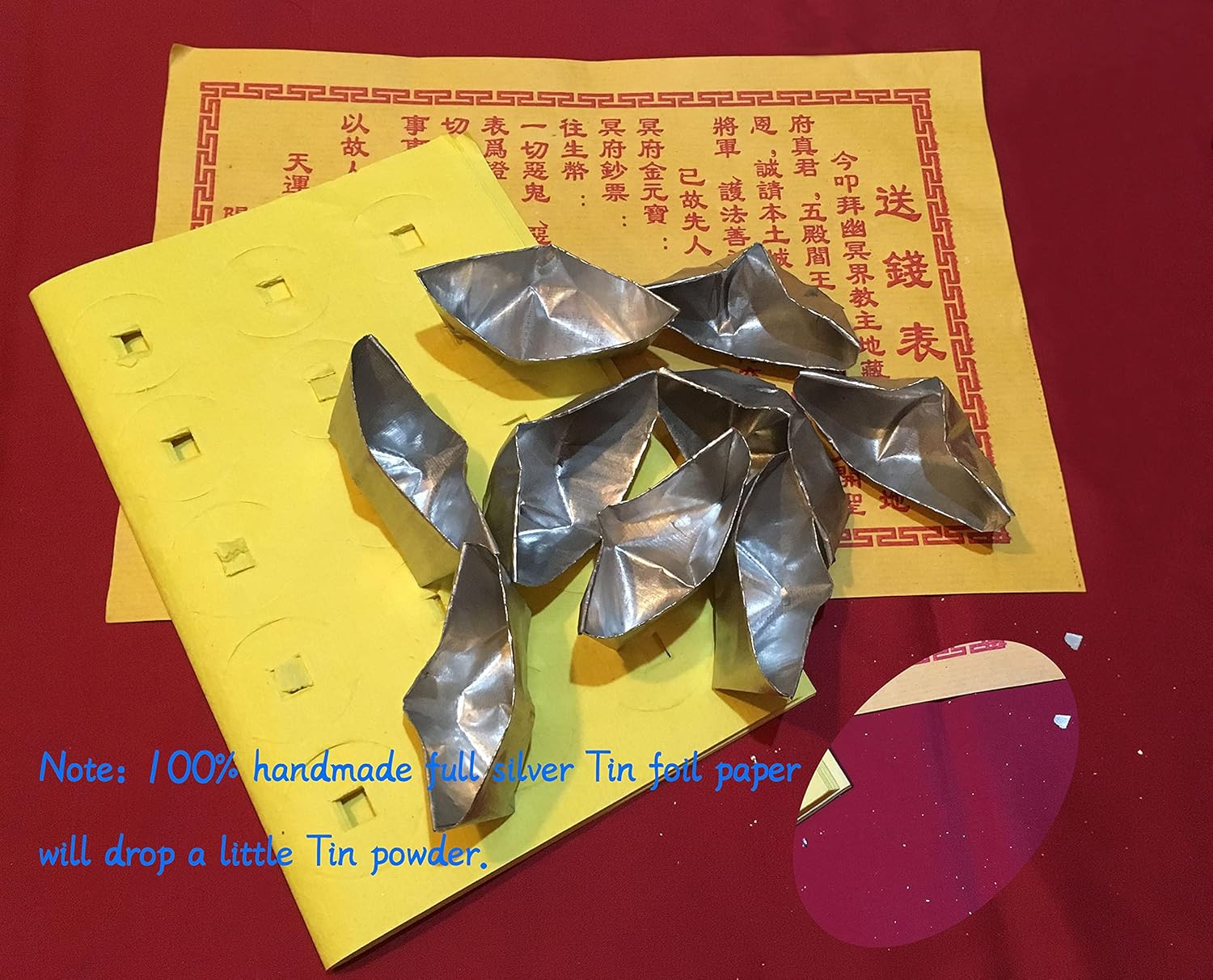 Joss Paper Ancestor Money, Silver, Chinese Joss, Money, Joss Paper Burner, Silver Joss, Paper Money Incense, 100 pcs, (AP-YYBC)