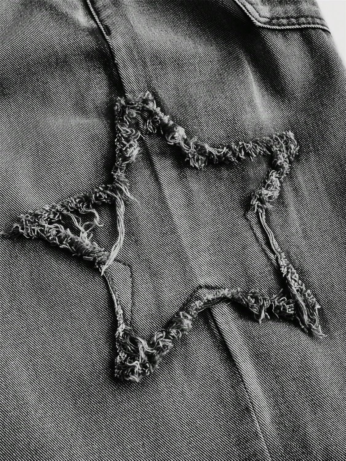 WDIRARA Women's Plus Size Star Raw Trim Jeans Wide Leg Baggy Denim Pants - Image 2