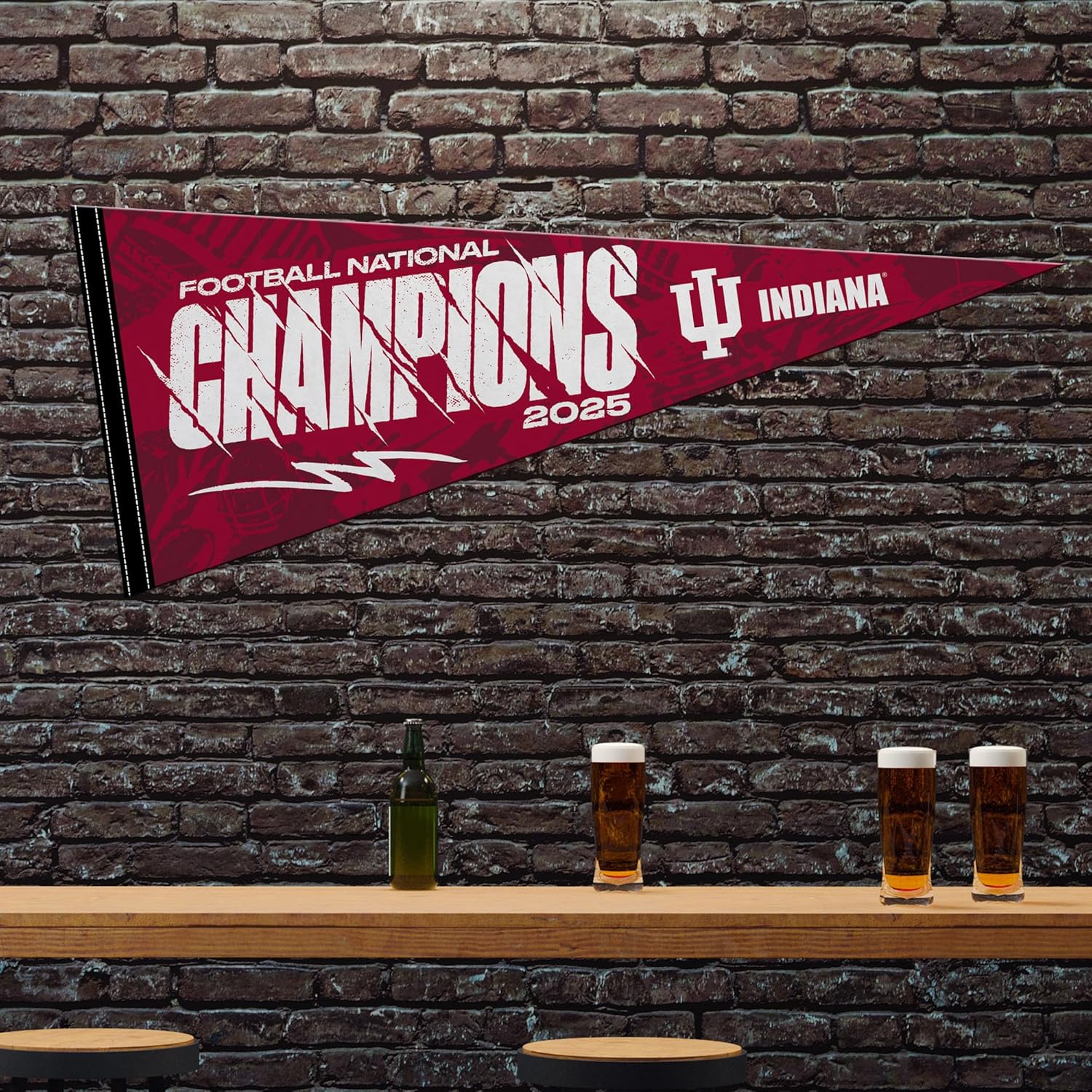Rico Industries NCAA Indiana Hoosiers 2026 Football National Champions 12" x 30" Felt Wall Décor Pennant - Great for Home/Bed Room/Man Cave Décor - Image 2