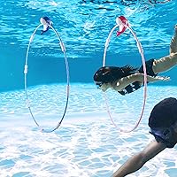 SYNCFUN Diving Rings Pool Toys - 2 Pack Swim Thru Rings with Whale Buoys, Sticks & Connectors for Kids Underwater Dive Games