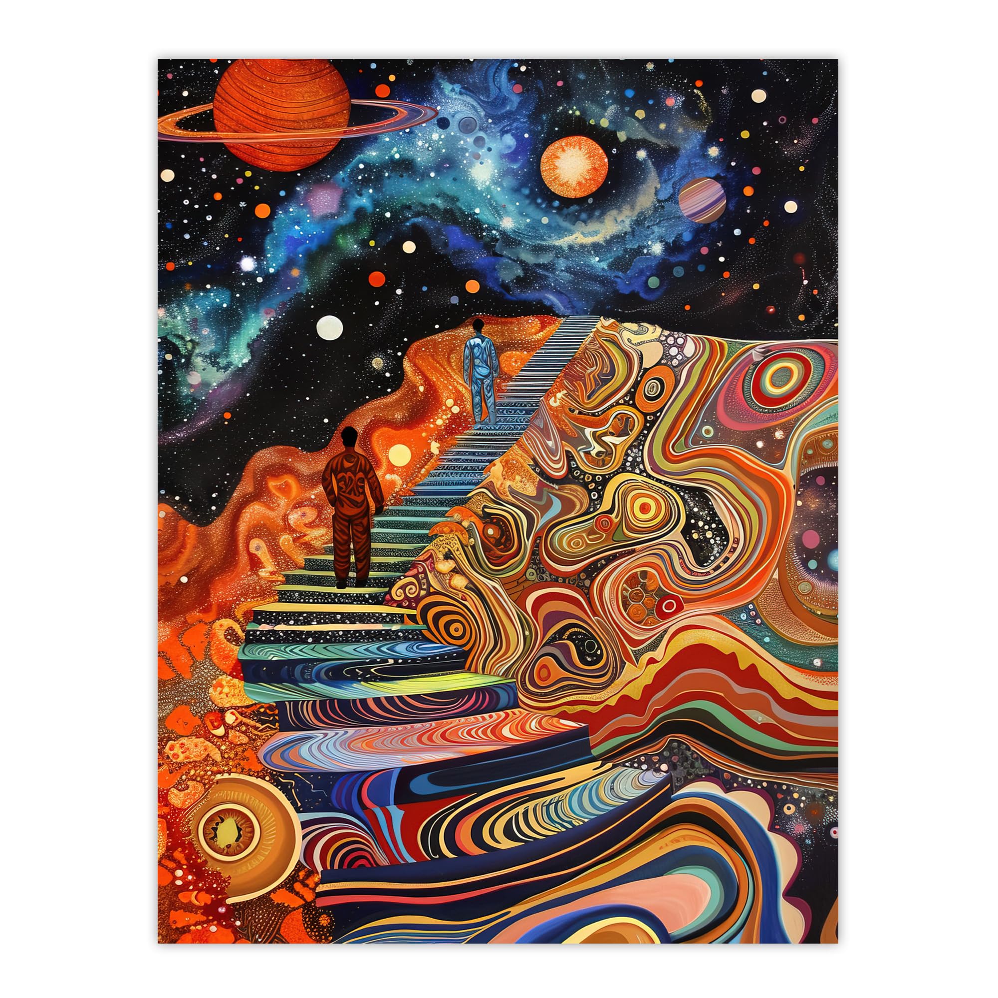 Artery8 Psychedelic Stairway to Heaven Trippy Space Wall Art Print W18" x H24"