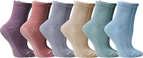 Miniatura 2 de Yacht & Smith Paquete de 6 calcetines de hospital, antideslizante antideslizante con parte inferior para diabéticos, calcetines médicos para hombre