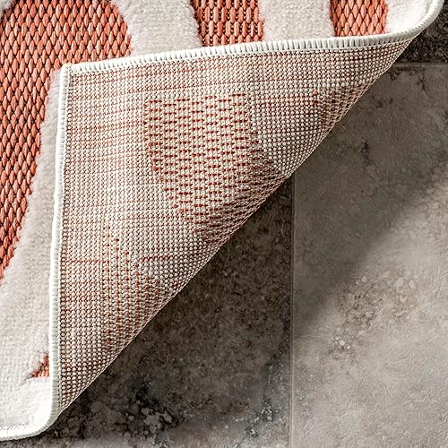 Miniatura 3 de nuLOOM Sallee - Alfombra geométrica para interiores y exteriores, 4 x 6, ladrillo