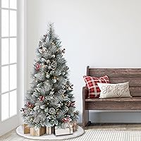 Vista 8 de Puleo International 7.5 Foot Pre-Lit Sterling Pine Artificial Christmas Tree with 600 Clear Lights
