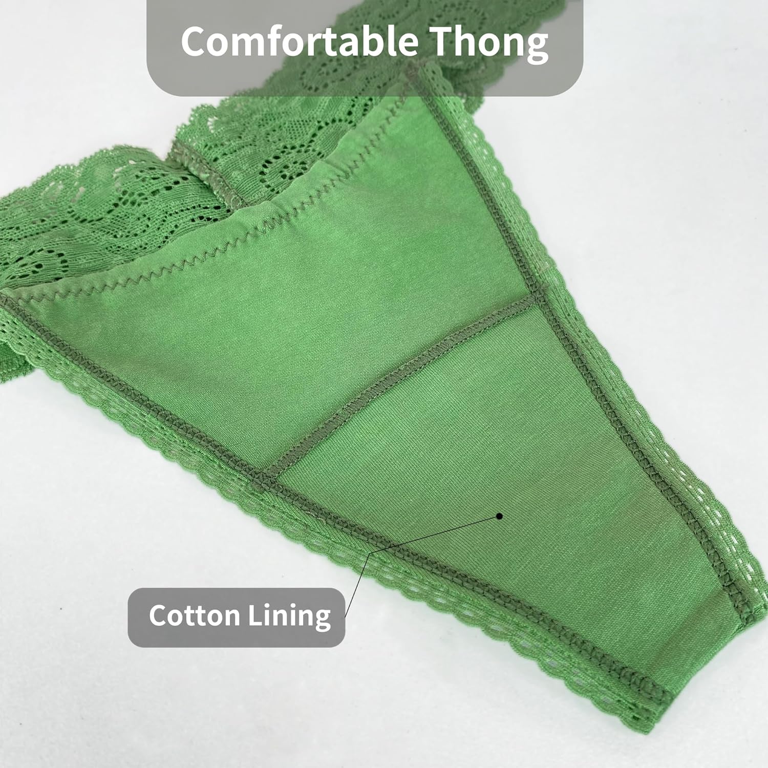 Lace Thongs for Women Sexy Thong Panties Mid Waist Underwear 5 Pack-10Pack-Size XS-4XL - Image 5