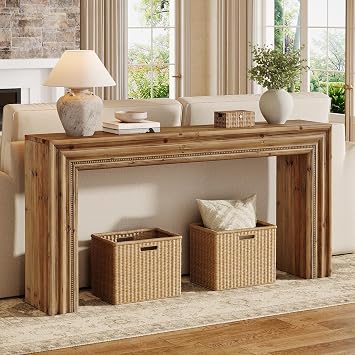 63 Solid Wood Entryway Table, Narrow Console Table Behind Couch