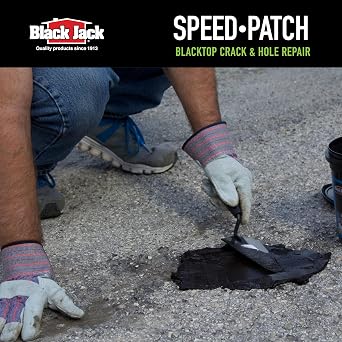 Black Jack Speed-Patch Blacktop Crack & Hole Repair - 10 lbs., Ready-to-Use Asphalt Patching Compound, Asphalt Crack Filler, Asphalt Patch