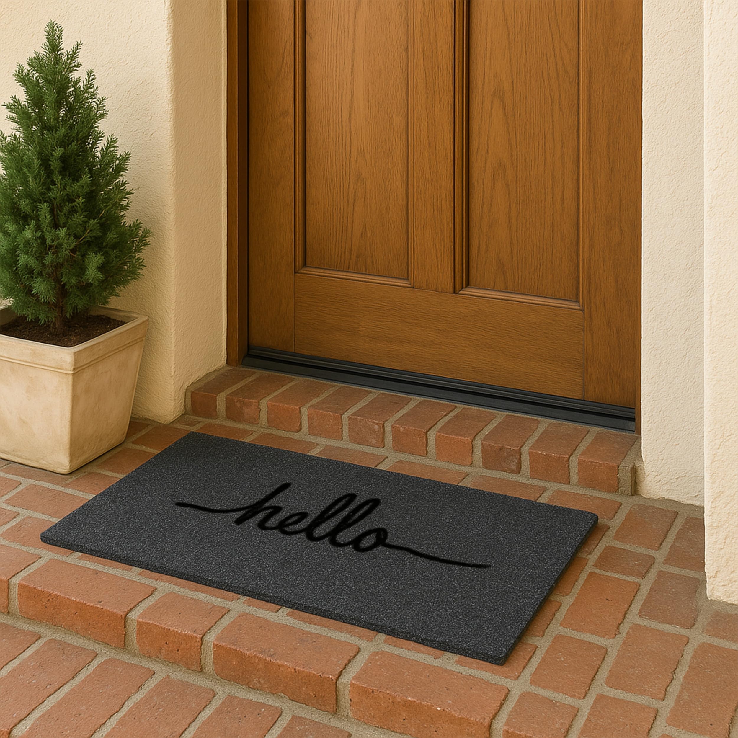 Tapis de propreté résistant aux intempéries paillasson extérieur gris Astra 45x75