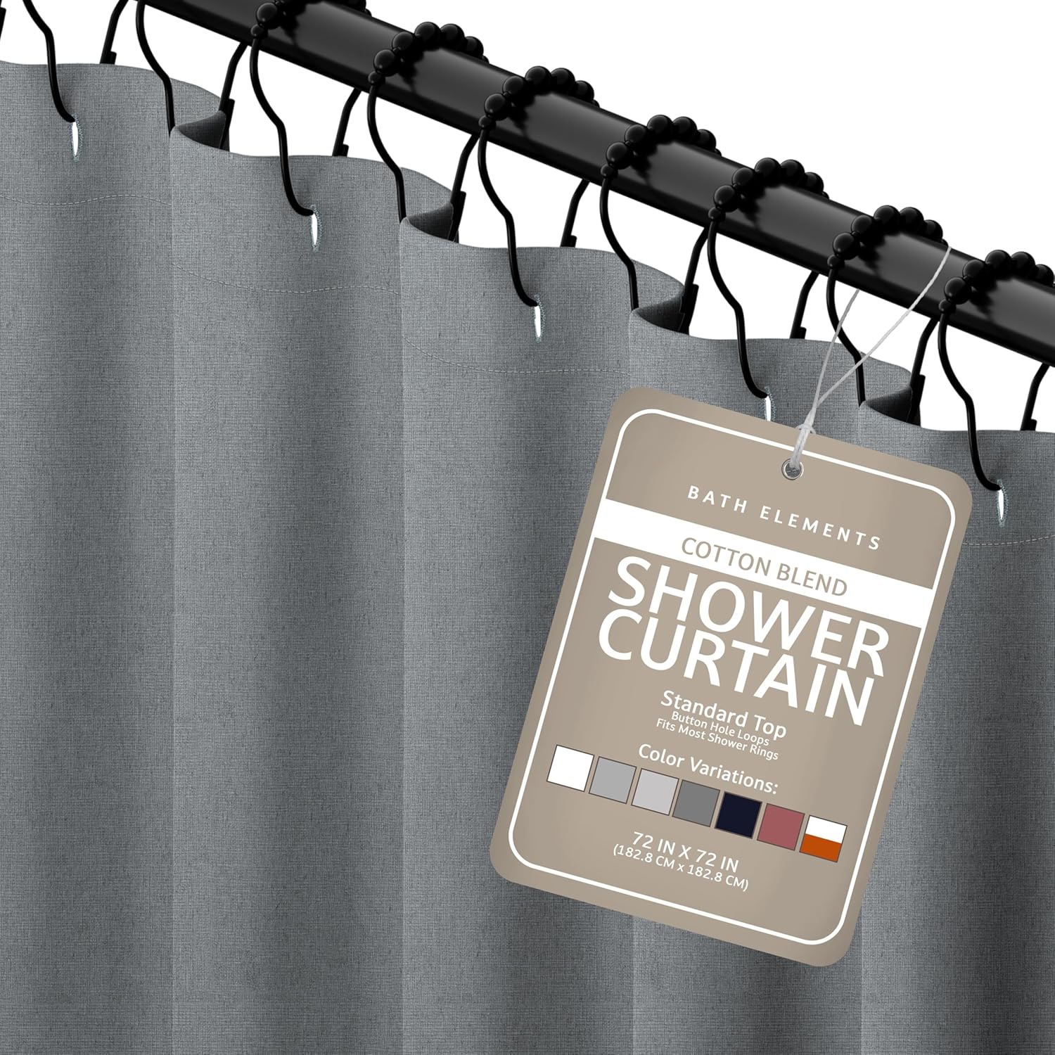 Amazon.com: Bath Elements Luxurious Cotton Blend Shower Curtain - Spa ...