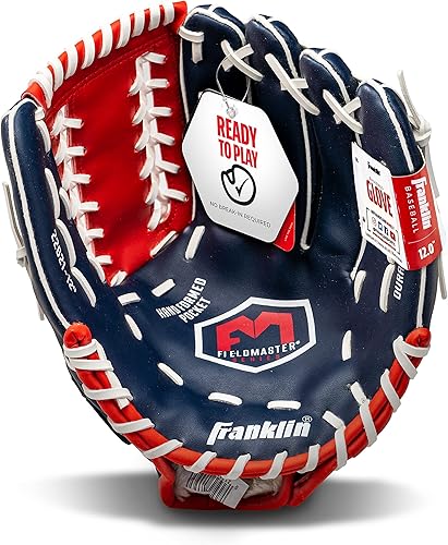 Miniatura 8 de Franklin Sports Field Master Guante de béisbol, sóftbol, para adulto y joven, mano derecha y mano izquierda, cuadro interior y de campo, múltiples