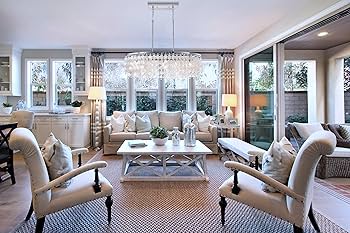 TOCHIC Capiz Shell Chandelier, 5 Lights Coastal Lighting