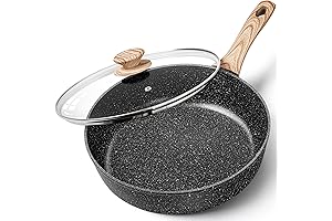 MICHELANGELO Deep Frying Pan with Lid | 5 Quart Sauté Pan |...