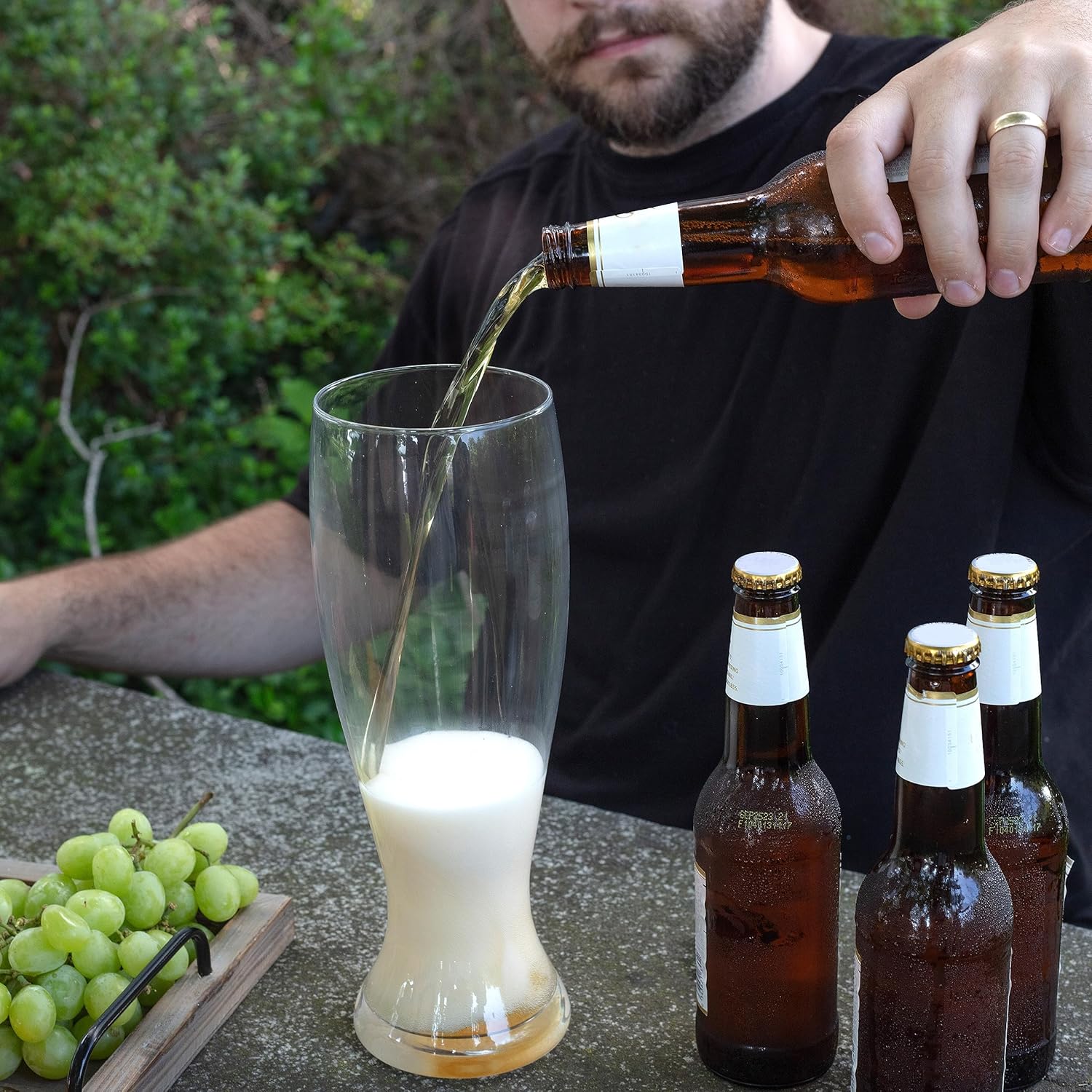 Oversized XL Beer Glasses (2 Pack) - 53 oz - Each Holds up to 4 Bottles of Beer - Fun Giant Glassware for Bachelor Parties, College & Birthdays - Unique Gift Idea for Father's Day