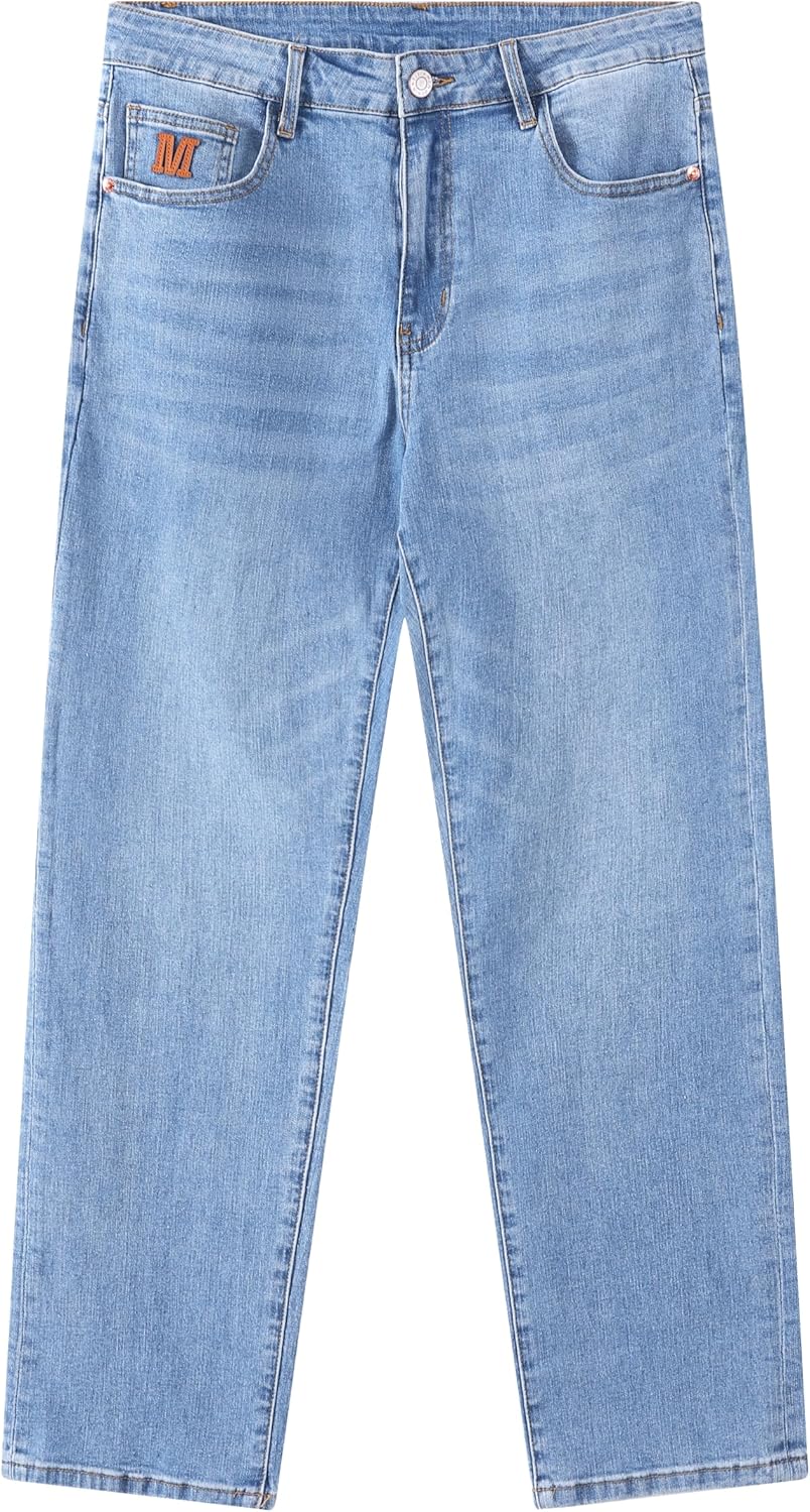 Men's High-Stretch Regular Fit Straight-Leg Cotton Fashion Comfort Flex Waist Denim Pants Jeans - Image 5