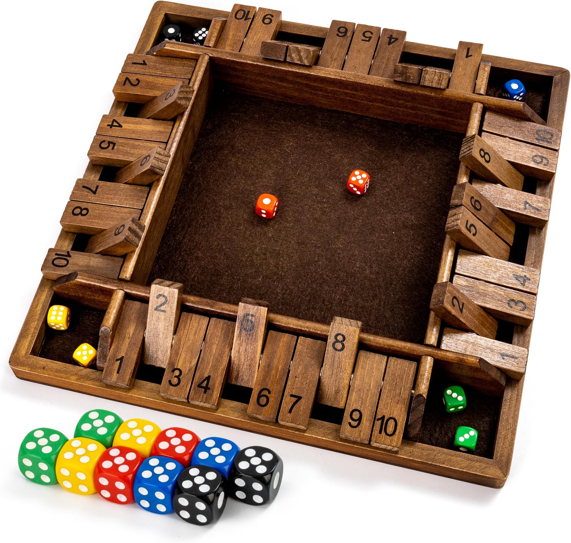 ropoda 14 Inches 4-Way Board Game (2-4 Players) for Kids & Adults [Large Wooden Game, 8 Dice + Rules] Smart Addition Learning Game – Vantage Style
