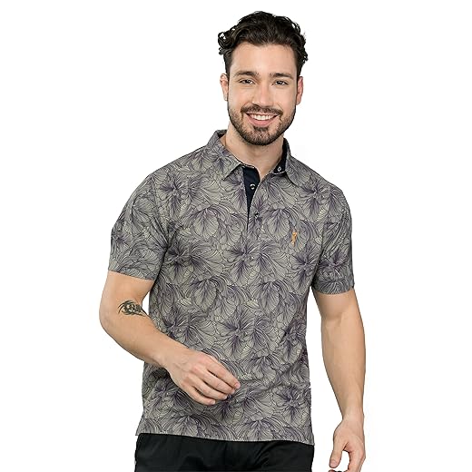 STELLERS Men's Premium Printed Polo T-Shirt | Wrinkle Free | Quick Dry | Breathable | Stretchable | Regular Fit
