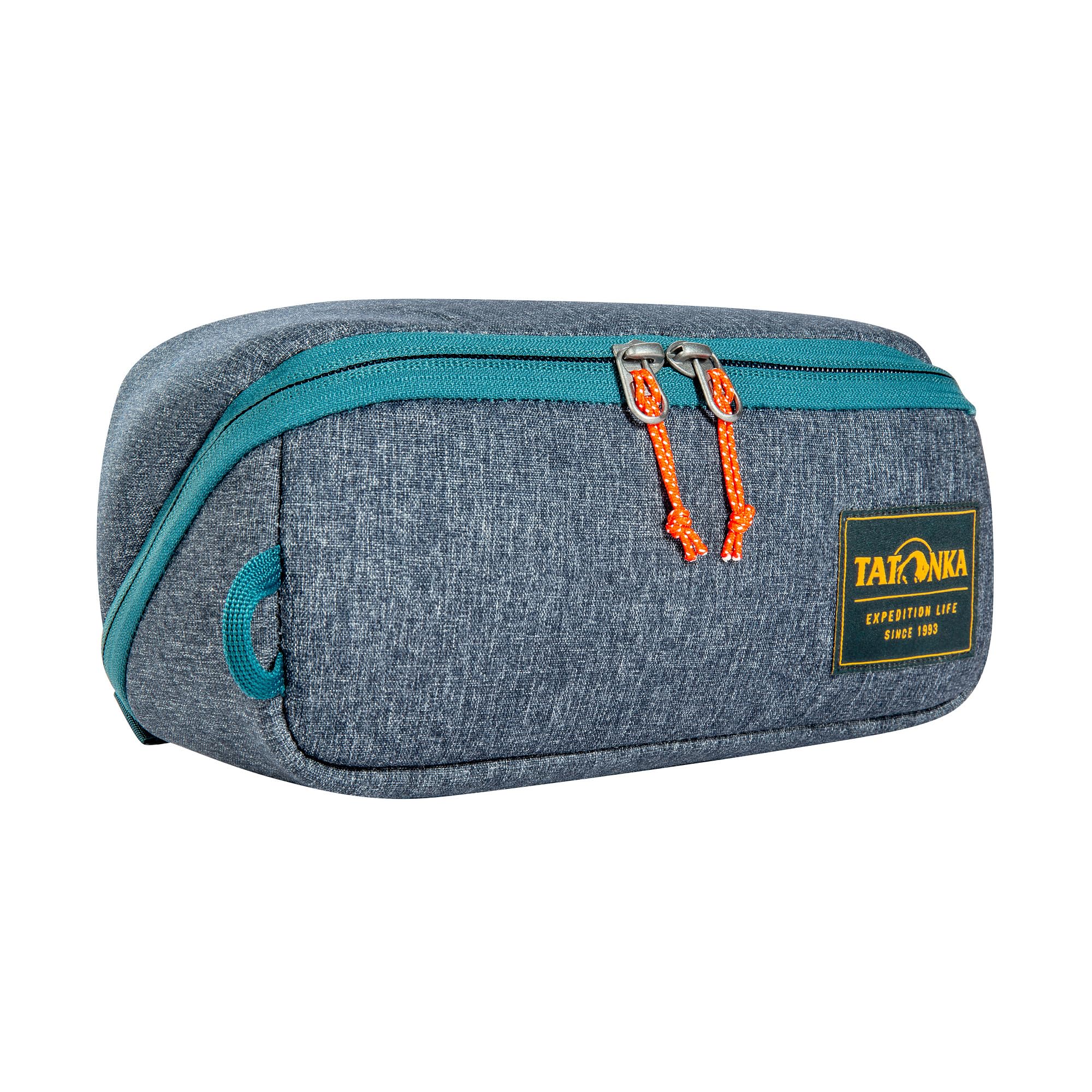 Tatonka Square Zip Pouch M (2L) – Foldable Wash Bag with 2 Mesh Pockets with Zip, PFC/PFC/PFAS Free, 10 x 25 x 9 cm, Navy, 10 x 25 x 9 cm, Hinged Wash Bag